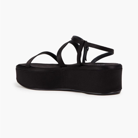 The Row Wedge Platform Sandals Black Satin Size EU 38 - Picture 3 of 4